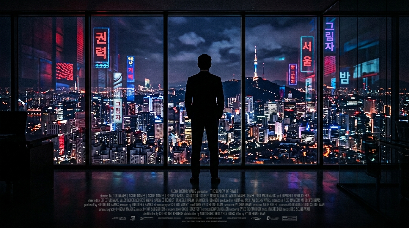 Climax Korean drama poster - dark noir thriller cityscape Seoul at night