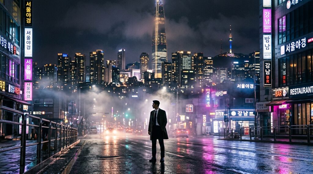Seoul night skyline Korean drama Phantom Lawyer atmosphere