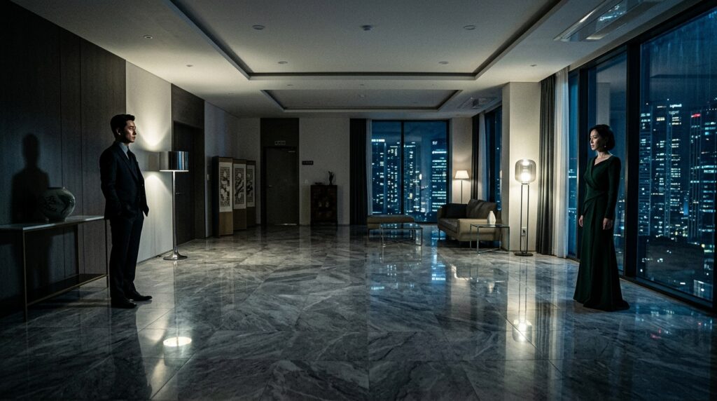 Alt text: Climax Episode 6 - Bang Tae-Seop and Chu Sang-A confrontation