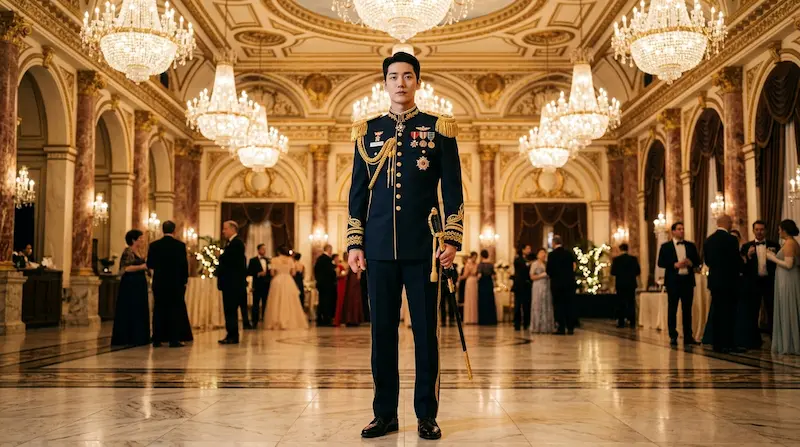 Byeon Woo-seok Perfect Crown military uniform waltz scene