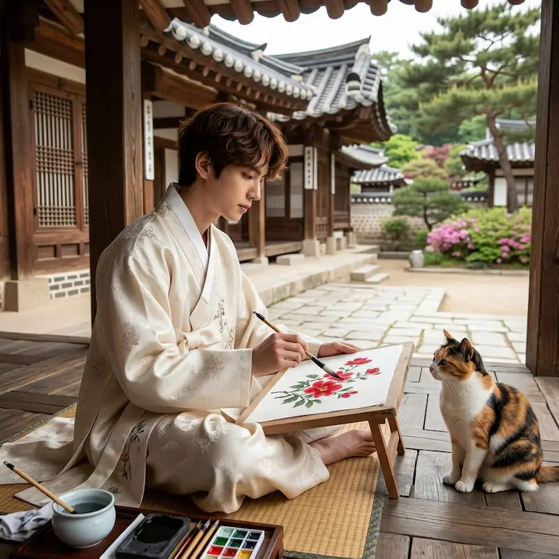 Perfect Crown — Prince I-an painting alone at his private palace residence