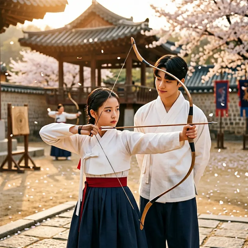 Perfect Crown Episode 2 — Flashback to the Seonggyungwan archery competition between young Hui-ju and Yi-an