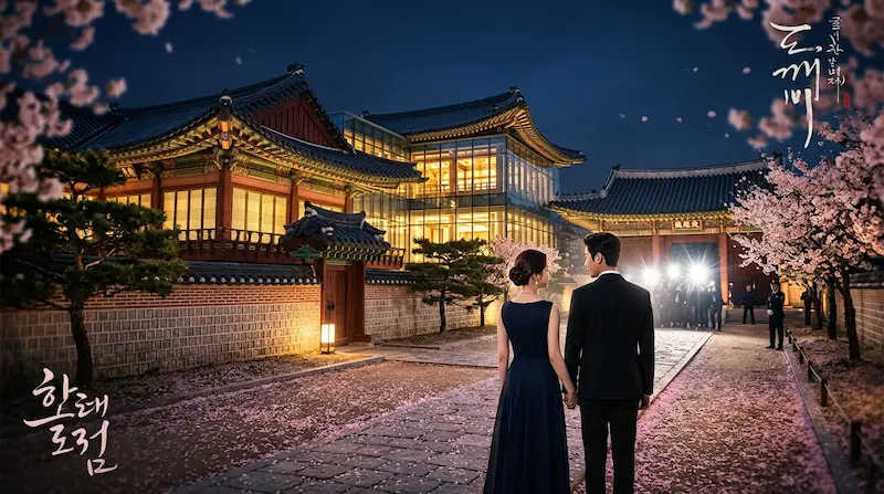 Perfect Crown episodes 3-4 recap — Grand Prince I-an and Hui-ju walking through the royal palace under cherry blossoms