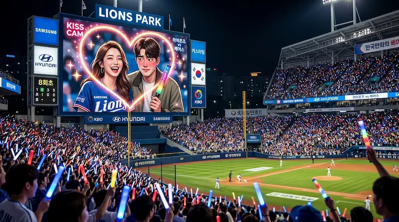  Perfect Crown episode 4 baseball stadium kiss cam scene — Hui-ju and Prince I-an on the big screen