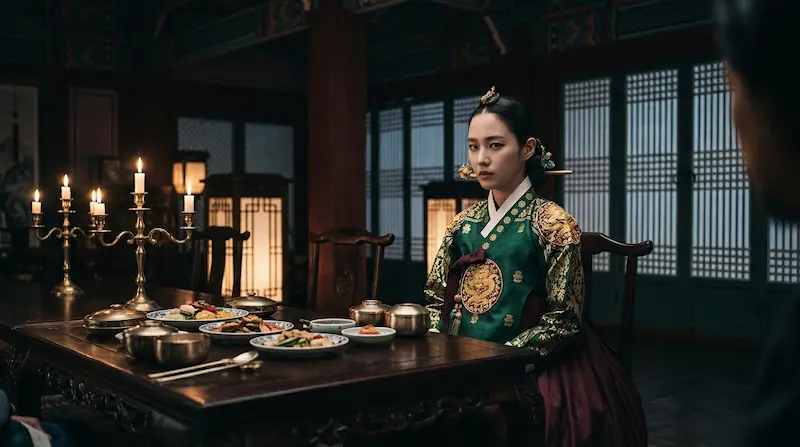 Gong Seung-yeon as Queen Dowager Yoon I-rang confrontation scene