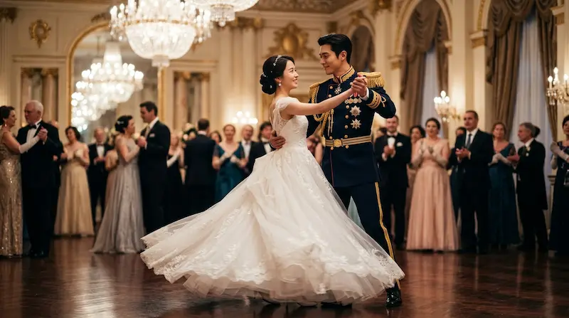 IU white dress Byeon Woo-seok military uniform waltz Perfect Crown