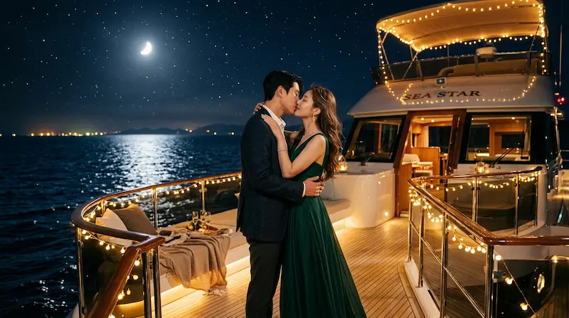 Perfect Crown yacht kiss scene IU Byeon Woo-seok