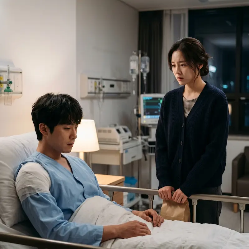 Perfect Crown Episode 5 hospital scene where Grand Prince Yi An recovers from surgery while Seong Hui-ju visit