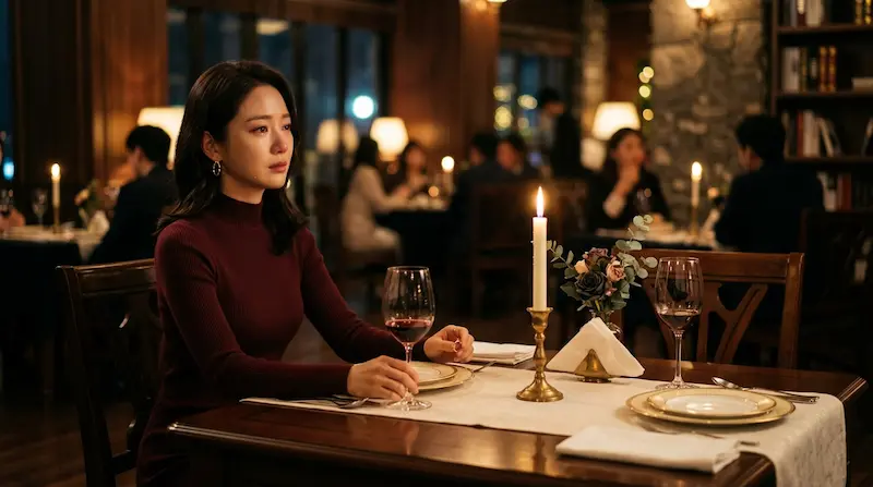 Han Na-hyun waiting alone at restaurant birthday stood up