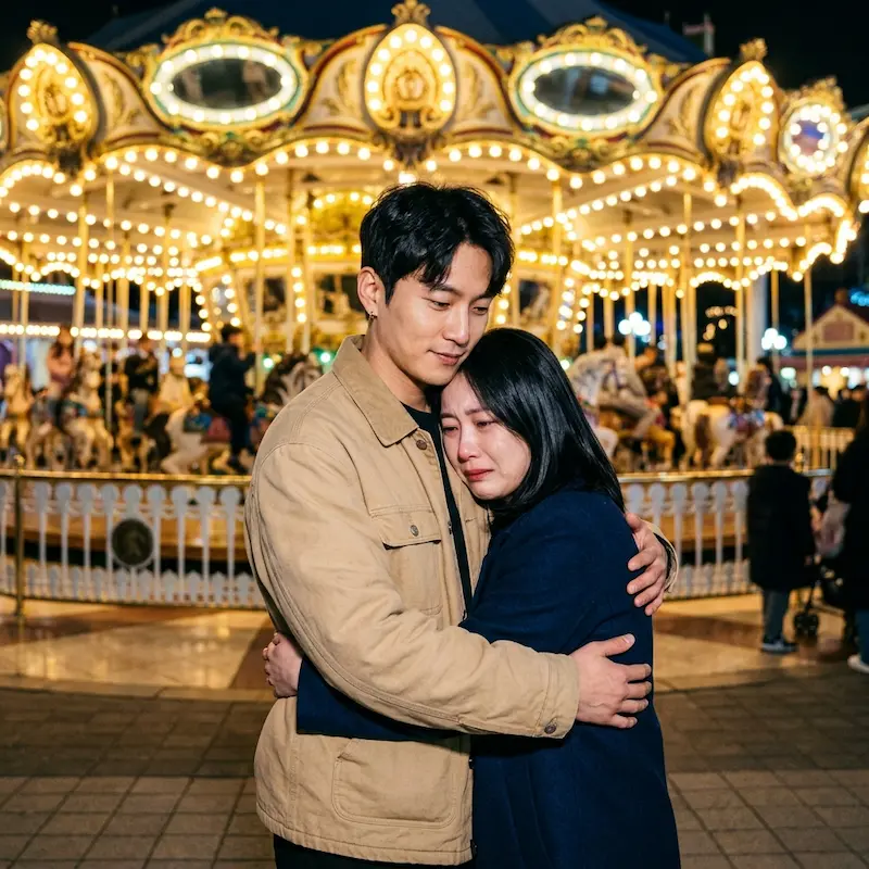 Phantom Lawyer Episode 9 — Na-hyeon embraces Yi-rang at the amusement park after recognizing her sister