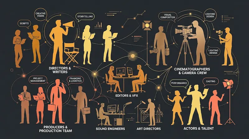 We Are All Trying Here character relationship map showing The Group of Eight film club members and Choi Film connections