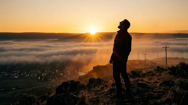 We Are All Trying Here episode 1 recap Hwang Dong-man screaming his name on a hillside at dawn