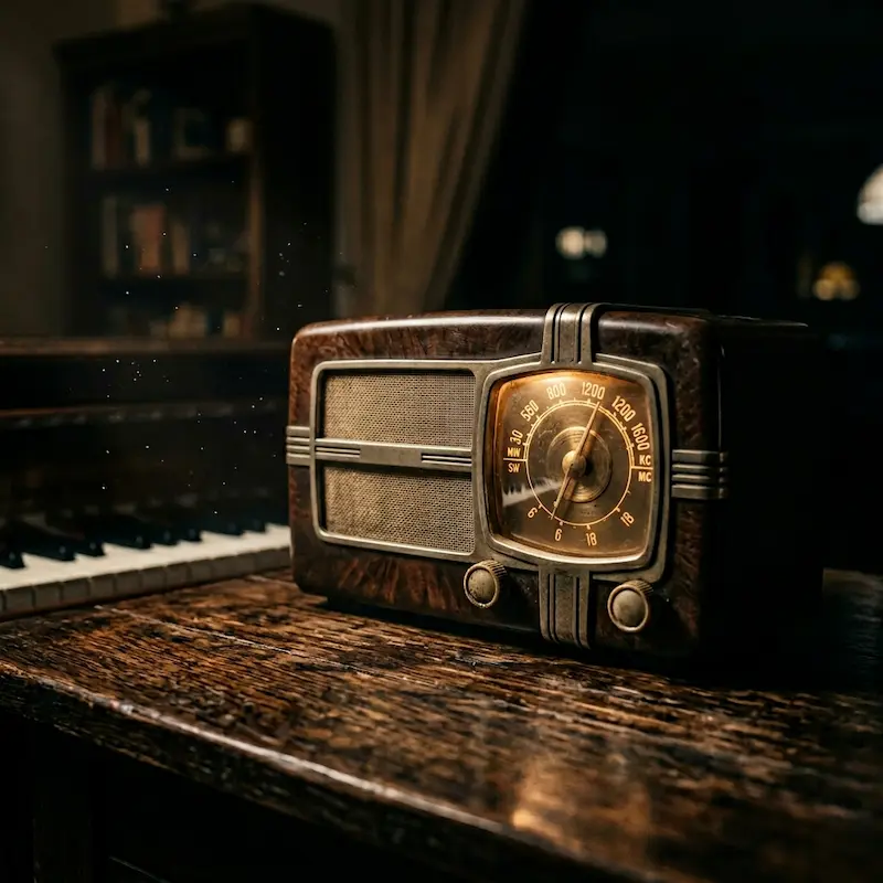 Vintage radio symbolizing Gold Land kdrama OST and original soundtrack
