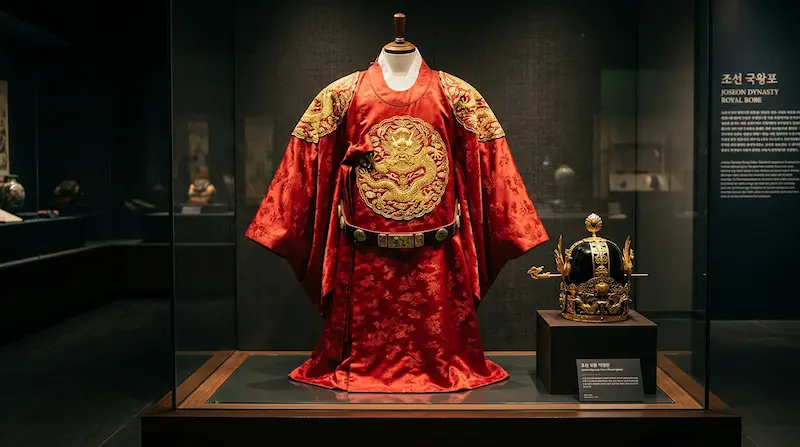  Gonryongpo royal robe with five-clawed golden dragon worn by Korean king