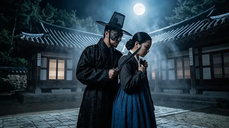 Masked Man Knife Scene My Royal Nemesis Episode 3 My Royal Nemesis episode 3 masked man knife confrontation Dan-sim 300 years past life