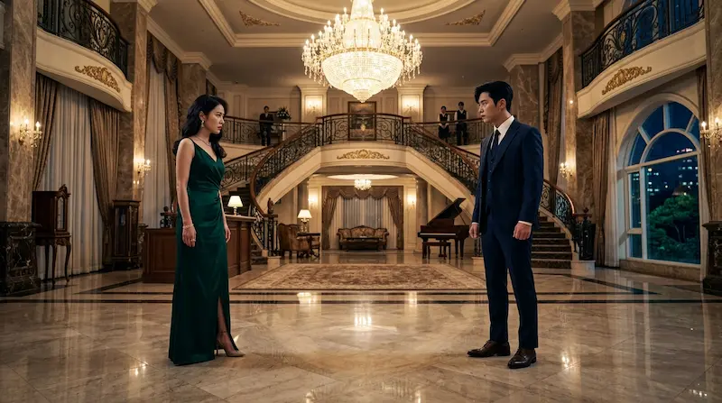 Shin Seo-ri possessed by Kang Dan-shim confronts chaebol Cha Se-gye in My Royal Nemesis