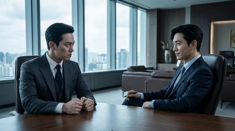 Perfect Crown episode 8 — Yi-an confronts Prime Minister Min Jeong-woo in a tense political standoff