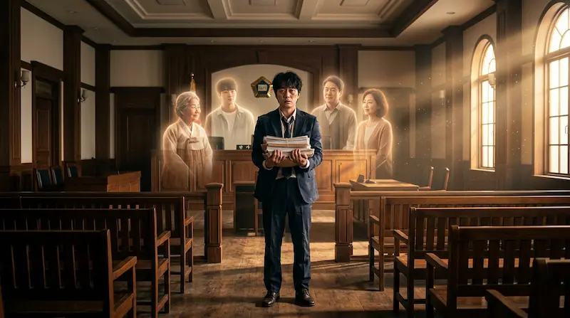 Phantom Lawyer episode 16 finale preview — Yi-rang prepares for the final courtroom battle surrounded by the spirits he has helped