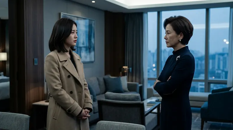 Byeon Eun-a (Go Youn-jung) finally confronts her estranged mother, a famous national actress (Bae Jong-ok), in We Are All Trying Here Episode 7.