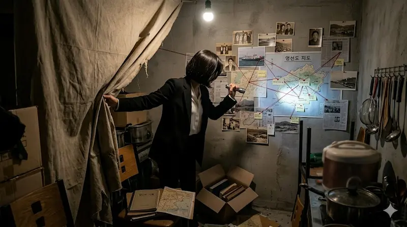 Prosecutor Kang Young-ae discovers secret room with Yeongseon Island map in Fifties Professionals episode 10 
