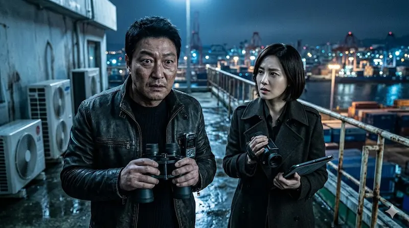 Bong Je-sun's Bul-gae instinct resurfaces beside Prosecutor Kang during the drug bust surveillance in Fifties Professionals episode 7