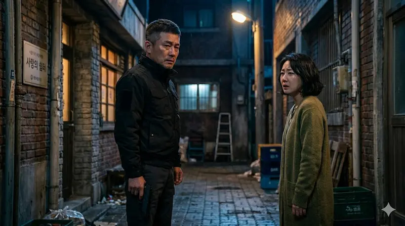 Fifties Professionals Episode 8 NIS Identity Reveal Jung Ho-myung reveals his true identity as an NIS agent in front of his wife Kwon O-ran in Fifties Professionals episode 8.