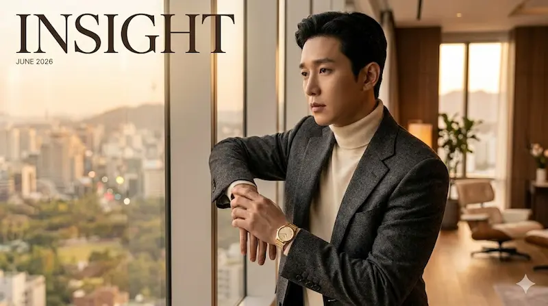 Heo Nam-jun in a cream turtleneck and charcoal blazer as Cha Se-gye in episodes 8-10 of My Royal Nemesis