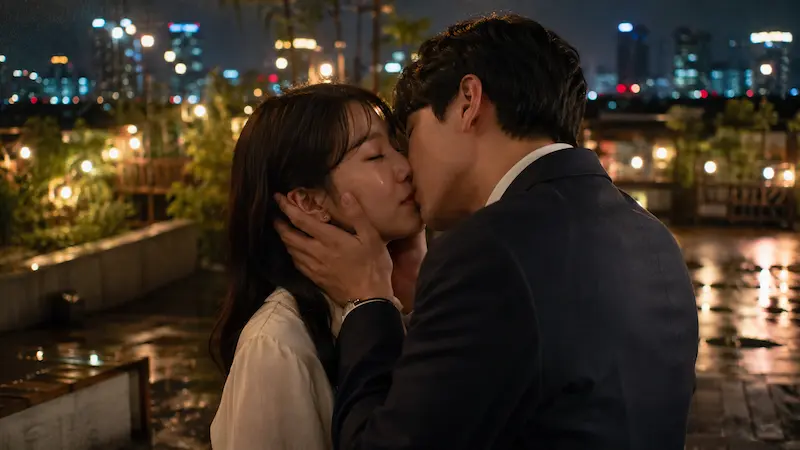 My Royal Nemesis Episode 9 ending scene with Cha Se-gye kissing Shin Seo-ri after she confesses her Kang Dan-sim identity