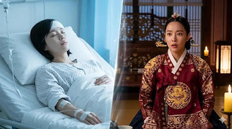 Shin Seo-ri's consciousness pulled into Joseon-era Kang Dan-sim's body in episode 11 of My Royal Nemesis