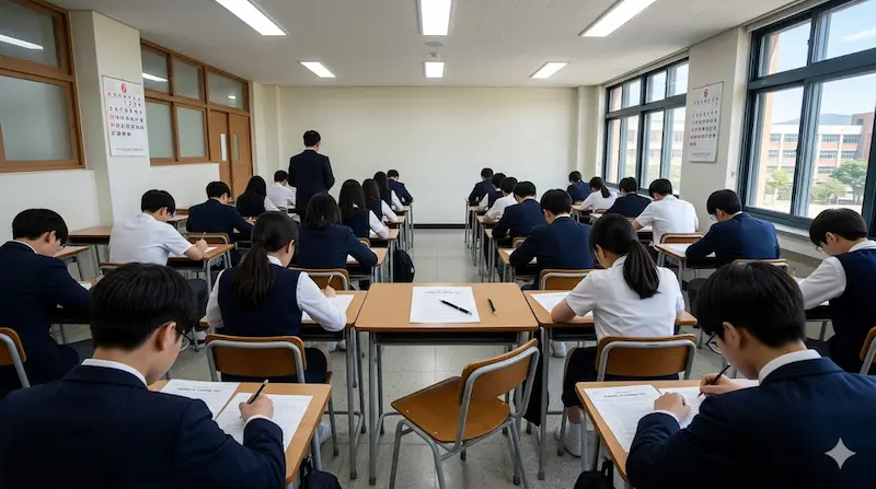 Student collapsing during exam from forced medication in Teach You a Lesson episode 8 Seungyeon High medical prep class
