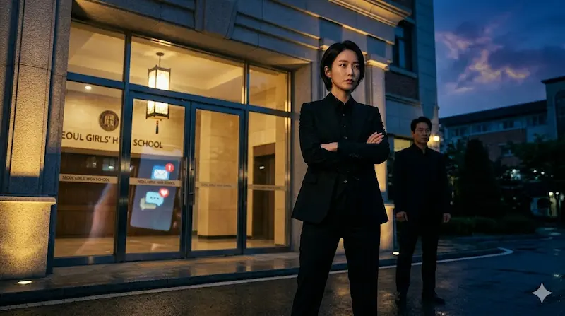 Im Han‑rim makes her field debut as Na Hwa‑jin's partner to confront the influencer SNS case in Teach You a Lesson episodes 3‑4.