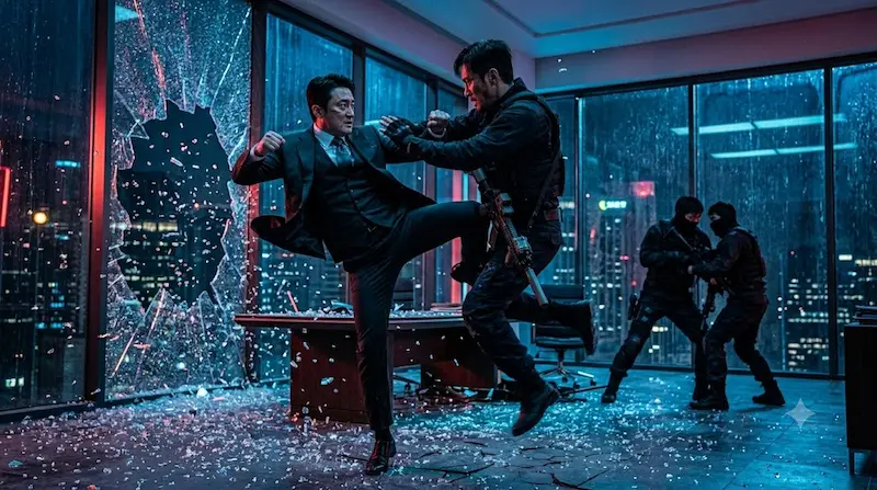 So Ji-sub engaging in final martial arts fight scene in Agent Kim Reactivated Episode 10 finale