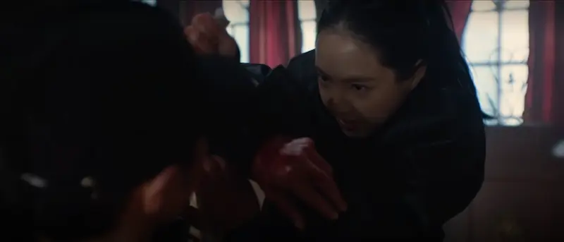 The Fight That Changes Everything Jung Sang-ah engaged in combat against North Korean State Security Bureau agents in Agent Kim Reactivated Episode 4 Netflix espionage action