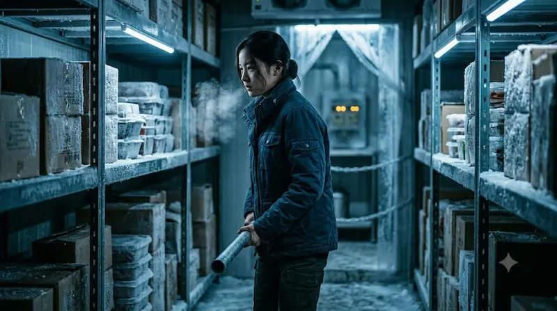 Episode 5 — The Freezer Scene That Changed Everything "Min-ji trapped in industrial freezer fighting to survive kidnapping in Agent Kim Reactivated Episode 5 Netflix Korean drama