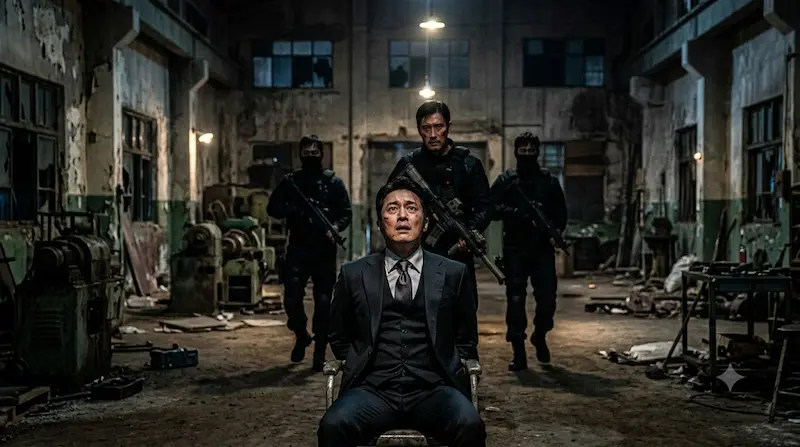 Ju Gang-chan cornered by Kim Do-hyeon and his allies in Agent Kim Reactivated Episode 9 rescue scene
